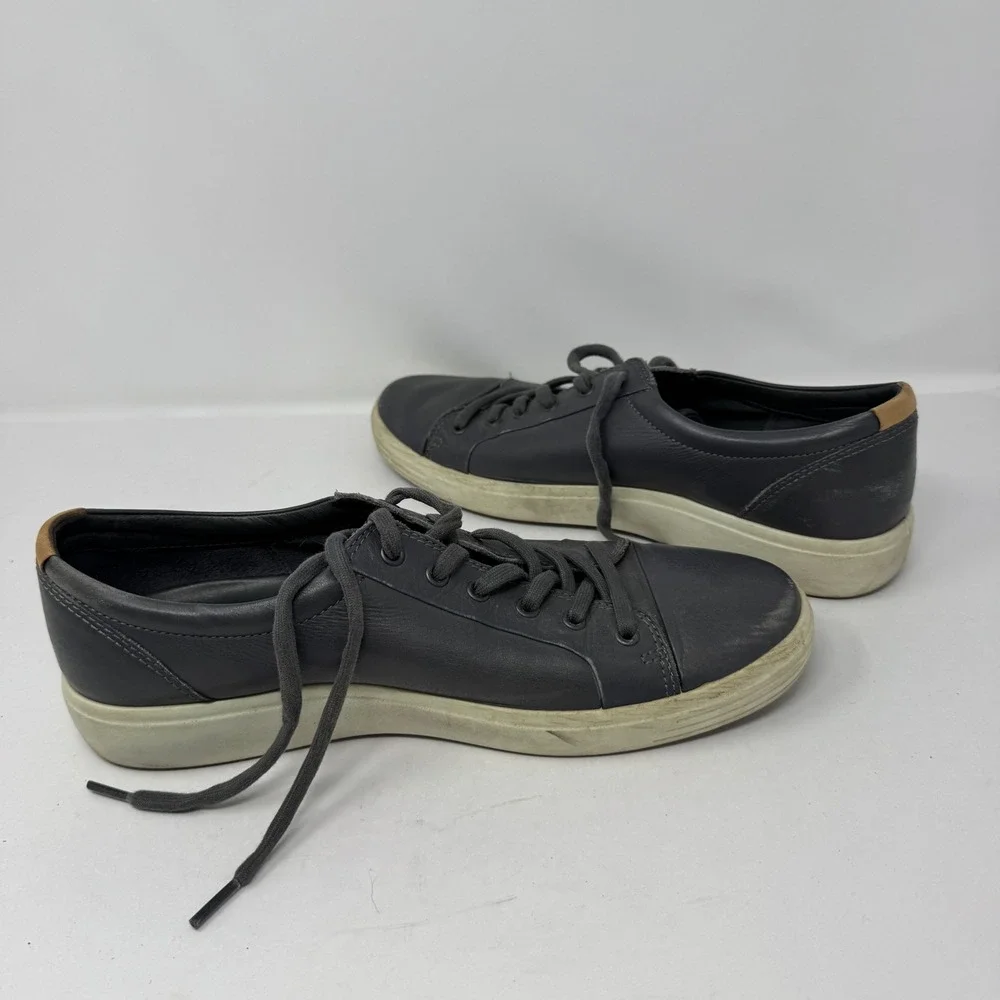ECCO Soft 7‎ Mens Grey Leather Low Top Sneakers Size 45 US 11 430004-51054